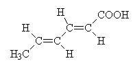 Sorbov kyselina je inhibitorem plsn, kvasinek a bakteri, aktivn forma je nedisociovan forma kyseliny a to a 10 - 600krt innj ne anion a pouv se dov v mnostv 200  2000 mg/kg.